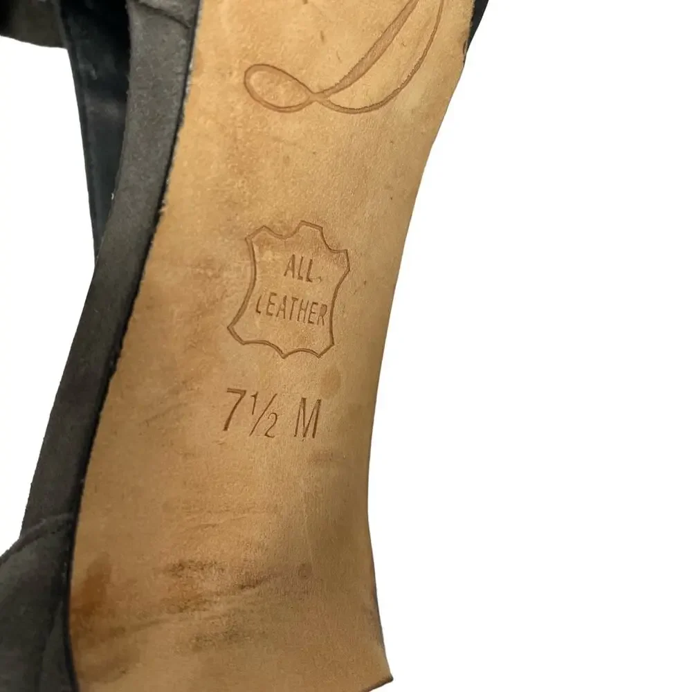 EUC - Delman Suede Peep Toe Heels